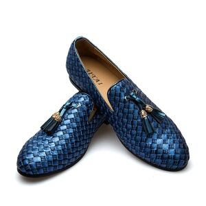 JITAI Men's Dress Loafer Shoes Slip-on Loafer Tassel Loafer Blue Size 13